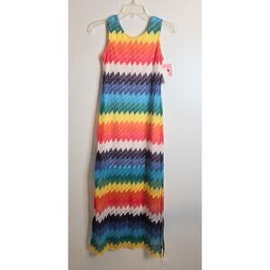 Amy's Closet Multi-colored Lace Maxi Dress 3/4 Lined Rainbow Girls XL (16) NWT